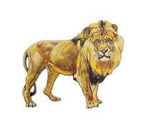 Miniblings Leo Lion Printed Wood Brooch Pin Badge Button Safari Afrika König