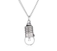 Miniblings Light Bulb Necklace 45Cm Lamp UPCycling Silver Mini