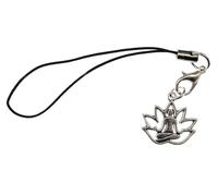 Miniblings Lotus Position Yoga Mobile Cell Phone Charm Pendant Yoginis Relaxation Meditation