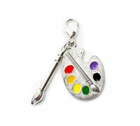 Miniblings Palette Paintbrush Charm Pendant Painter Paint Artist Bracelet