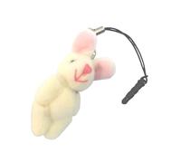 Miniblings Rabbit Bunny Coney Mobile Cell Phone Charm Pendant Easter Pet Plush White