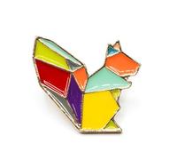 Miniblings Squirrel Origami Brooch Pin Enamel Animal Forrest Geometric Modern - Original Fashion Jewelry I Pin Button Pins