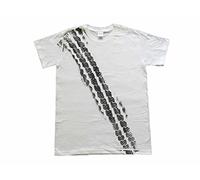 Miniblings Tire Mark Tire Track T-Shirt Tshirt Road Print Men Brakes Braking Tire Car White, Size:L