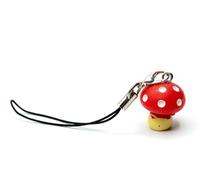 Miniblings Toadstool Fly Agaric Mushroom Mobile Cell Phone Charm Pendant Red