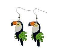 Miniblings Toucan Earrings - Handmade Fashion Jewelry I Bird Jungle Rainforest Parrot Woodpecker Birds Animal Exotic - Earring Earfashion