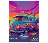 Minibus Jigsaw Puzzles for Adults Gifts 1000 Piece Challenging Games Home Decoration Psychedelic Journey Jigsaw Puzzle for Adults And Kids Age 12 And Up 70x50cm/1000pcs
