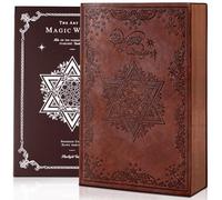 MINICAGIE Lined Journal for Men Soft Cover Notebook Mens Journal for Writing, 180 Lay Flat Vintage Journaling Notebooks Hexagram Personal Notebook, 5.7'' X 8.3'', Brown