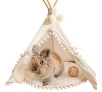 MINICAMP Rabbit Hideaway - Cozy Small Dog Bed - Stylish Cat Teepee - Cute Tent for Bunny, Puppy, Guinea Pig and Small Animals - Made with 100% Cotton, Hypoallergenic - Pet Accessories for Indoor