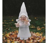 MINICAR 8'' H Funny Middle Finger Lady Gnomes Statues Outdoor Decor, Naughty Smoking Sculptures Garden Yard Patio Decorations, Paintable Unique Gifts