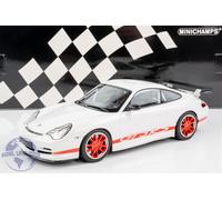 Minichamps - 1:18 Porsche 911 GT3 RS (997) White with Red Stripe 2002 - Limit...