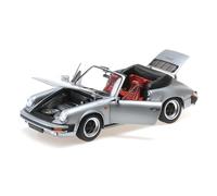 Minichamps 100063034 - Porsche 911 Carrer. 3.2 Cabriolet Grey Metallic 1983 - Scale 1/18 - Miniature Collectible Car