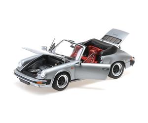 Minichamps 100063034 - Porsche 911 Carrer. 3.2 Cabriolet Grey Metallic 1983 - Scale 1/18 - Miniature Collectible Car