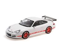 Minichamps 155062020 1:18 Porsche 911 (996) GT3 RS, White/with Red Decor and Red