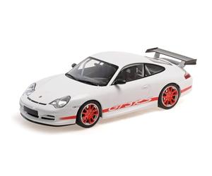 Minichamps 155062020 - Porsch. 911 GT3 RS White with Red Stripes 2002 - scale 1:18 - Model Car