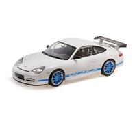 Minichamps 155062021 - Porsch. 911 GT3 RS White with Blue Stripes 2002 - 1:18 scale - Model Car