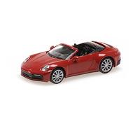 Minichamps 870068332 - Porsc. 911 (992) Carrera 4S Cabriolet Red 2019 - Scale 1/87 - Collectible Miniature