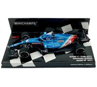 Minichamps 417212114 1:43 Alpine F1 Team A521-Fernando Alonso-Qatar GP 2021 Collectible Miniature Car, Multicoloured