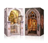MiniCity 2 in 1 Book Nook Kit Bundle, LED Lighted 3D Wooden Puzzle Bookshelf Insert, Mini Dollhouse Diorama Building Kit, Creative Hobby Gift for Adults & Teens (Duomo di Mliano & St. Charles Church)