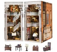 MiniCity 3D Wooden Puzzle Age 14+ Bookend Bookshelf Insert Decor with LED Light for Teens and Adults
