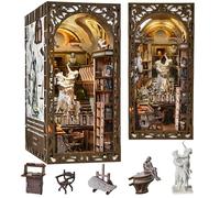 MiniCity Bernini's Workshop Book Nook 3D Miniature Dollhouse Book Corner Kit with LED Light and Dust Cover