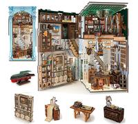 Minicity Book Nook Kit Age 14+, DIY Dollhouse Booknook, Book Nook Miniature Kit for Bookshelf Insert Decor Crafts for Adults Teen Halloween, 3D Wooden Puzzle with Led Light (Hemingway House)