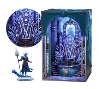 MiniCity Book Nook Kit, DIY Booknook, Miniature House Kit, 3D Puzzle Wooden, LED Lights, Decoration Gift, Booknook Book Shelf Decoration Gift (Throne of Aqua)
