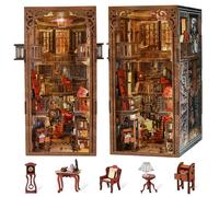 MiniCity Book Nook Kit, DIY Dollhouse Booknook, Book Nook Miniature Kit for Bookshelf Insert Decor Crafts for Adults Teen Halloween (Abbey Library)