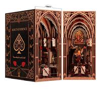 MiniCity Book Nook, Miniature House, 3D Wooden Puzzle Bookend Bookshelf Insert, Bookends Bookshelf Decoration, Book Nook Library Gift Decoration for Adults (Alice in Woderland)