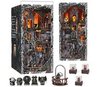 MiniCity DIY 3D Wooden Puzzle Book Nook Bookshelf Insert Decor with LED Light and Dust Cover for Teens and Adults(Haunting Relics)