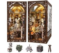 MiniCity DIY Book Nook Kit, Miniature Dollhouse Kit, Book Nook Kits for Adults Gift, Booknook Bookend Halloween Haunted Mansion House (Bernini's Workshop)