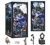 MiniCity DIY Miniature Dollhouse Book nook Bookshelf Insert Decor Kit with LED Light-Sirens Song