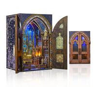 MiniCity Notre Dame Basilica Book Nook Kit, DIY 3D Wooden Puzzle Decor