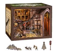 MiniCity Robin Hood Book Nook Kit, DIY 3D Wooden Puzzle Decor | 7.1 x 9.1 x 7.1 in; dust cover; glue & hammer included; 351pcs pieces; 8-10hr assembly; illustrated instructions; ages 14++.