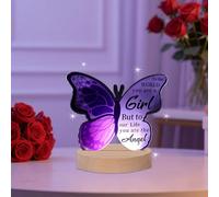 Minicloss Birthday Gifts for Girl, Butterfly Shaped Acrylic Plaque Night Light Gifts for Her Birthday Gifts for Women Friends Colleague