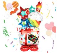 Minicloss Happy Birthday Balloon Large Standing Birthday Cake Balloons, Self Inflating Balloon Happy birthday Foil Balloons for Helium Party balloons for Party Decoration