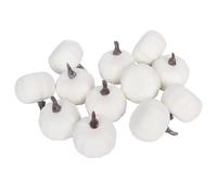 Minicoco 12Pcs Artificial Pumpkins, Halloween Pumpkin Decoration Autumn Decoration Set Mini Foam Pumpkins for Halloween Home Party Decor, White