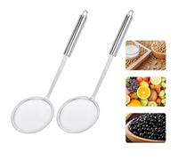 Minicoco 2 Pieces Skimmer Stainless Steel Filter Spoon Skimmer Spoon Strainer Spoon Fine Mesh Colander Oil Strainer Cooking Oil Filter Slotted Spoons for Cooking