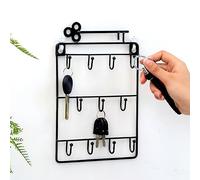 Minicoco 2pcs Metal Key Holder for Wall Vintage Black Key Hooks with 11 Heavy Duty Hooks Wall Mounted Key Organiser for Home, Front Door, Living Room Decorative Key Hange(Black)