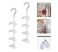Minicoco 2PCS Swivel Handbag Hooks Bag Organiser with 4 Hooks Space Saving Scarf Handbag Belt Hook Organiser Display Stand (White)