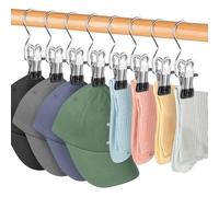 Minicoco 8Pcs Portable Laundry Hooks Stainless Steel Boot Hanging Hold Clips Anti-slip Hanging Clothes Pins Hanger 360° Rotatable Clothes Pins Trouser Hanger for Pants, Shoes, Towel, Sock