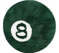 Minicoco Bath Mat Billiards 8 Ball Rug Non Slip Anti Mould Mat 60 x 60 cm Y2K Water Absorbent Mat Ultra Soft Microfiber Bathroom Carpet Cool Rugs Room Decor Accessories (Dark Green)