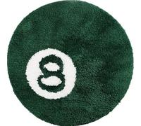 Minicoco Bath Mat Billiards 8 Ball Rug Non Slip Anti Mould Mat 60 x 60 cm Y2K Water Absorbent Mat Ultra Soft Microfiber Bathroom Carpet Cool Rugs Room Decor Accessories (Dark Green)