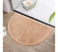 Minicoco Bath Mat Non Slip Anti Mould Mats 40 x 60 cm Curved Bath Mat Chenille Shower Mat Strong Water Absorbent Bathroom Mat Ultra Soft Microfiber Bathroom Carpet
