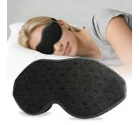 Minicoco Blackout Sleep Mask for Women & Men Eye Mask, Zero-Pressure Sleep Eye Mask with Adjustable Strap, 3D Contoured Sleep Mask for Eye Movement-Friendly Design for Travel/Napping/Gifts (Black)