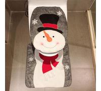 Minicoco Christmas Theme Toilet Seat Covers, U-Shaped Splash-Proof Toilet Lids, Washable Soft Toilet Cover Seat Rugs Universal Toilet Seat Mats for Xmas Indoor Décor, Party Favors(Snowman)
