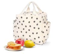 Minicoco Corduroy Insulated Lunch Bag for Women Adults Girls - 13L Large Portable Thermal Leak-Proof Cooler Bag Reusable Food Tote Lunch Box for Work, School, Picnic, Gifts, Beach (Blackclub)
