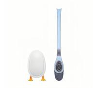 Minicoco Cute Diving Duck Toilet Brush 360° Bendable Brush Head Bathroom Cleaning Tool Vertical and Seat Set Wall Mountable Toilet Brush Bathroom Accessories (Blue)