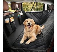 Minicoco Dog Car Seat Cover 4-in-1, 100% Waterproof Dog Hammock for Car Back Seat, Scratchproof Nonslip Back Bench Cover with Side Flaps, Durable Pet Seat Protector Universal for Cars Trucks SUV