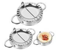 Minicoco Dumpling Maker Meat Pie Cutter Stainless Steel Empanada Press Meatpie Dough Cutter Dumpling Press Dumpling Maker Machine (9.5cm+7.5cm)