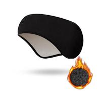 Minicoco Ear Muffs Fleece Ear Warmer Headband Winter Warm Ear Muffs for Wind Winter Earmuffs Cycling Headband Ear Warmer for Skiing Running (Black)